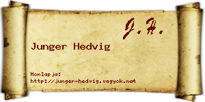 Junger Hedvig névjegykártya
